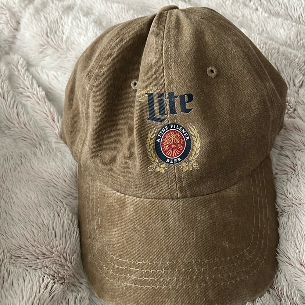 Miller Lite Unisex Tan Adjustsble Cap OS
